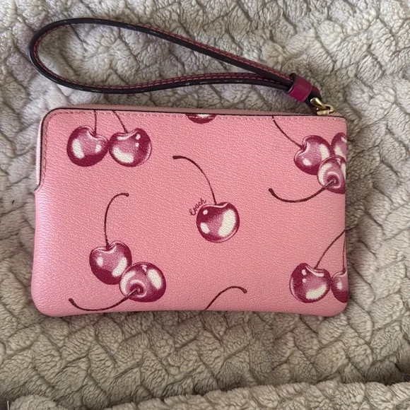 Coach Cherry Corner Zip Wristlet - Picture 2 of 5